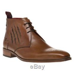 New Mens Jeffery West Tan K126 Leather Boots Chukka Lace Up 