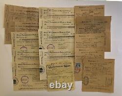 105 Documents Historical Pulque Maguey Mezcal Tequila 1887-1922 Revenue Stamp