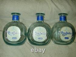 (12) DON JULIO 750ML BLANCO WHITE TEQUILA BOTTLES (EMPTY) WithTOPS NATURAL COLOR