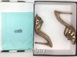 $1350 Aquazzura Women's Brown Tequila Crystal Sandal Shoes Size EU 38/US 8
