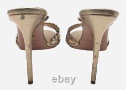 $1350 Aquazzura Women's Brown Tequila Crystal Sandal Shoes Size EU 38/US 8