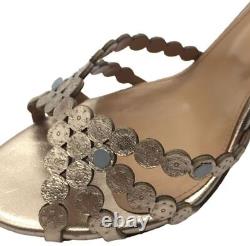 $1350 Aquazzura Women's Brown Tequila Crystal Sandal Shoes Size EU 38/US 8