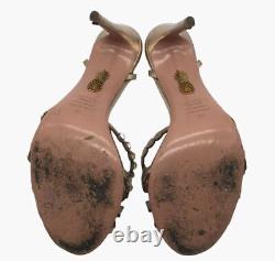 $1350 Aquazzura Women's Brown Tequila Crystal Sandal Shoes Size EU 38/US 8