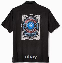 $145 Tommy Bahama Mens Tequila Reserve Hawaiian Aloha Black Silk Camp Shirt XL
