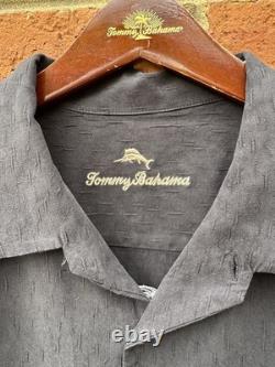 $145 Tommy Bahama Mens Tequila Reserve Hawaiian Aloha Black Silk Camp Shirt XL