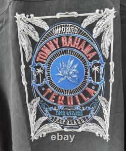 $145 Tommy Bahama Mens Tequila Reserve Hawaiian Aloha Black Silk Camp Shirt XL