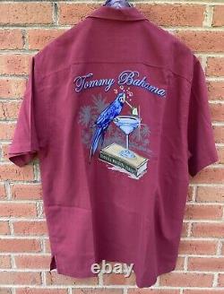 $148 Tommy Bahama Mens'tequila Mocking Parrot' Hawaiian Silk Camp Shirt L Large