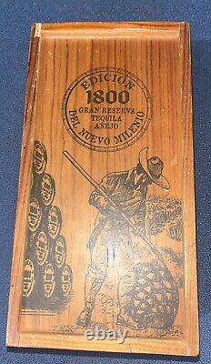 1800 Del Nuevo Milenio Gran Reserva añejo Tequila Collectible Wood Box Only
