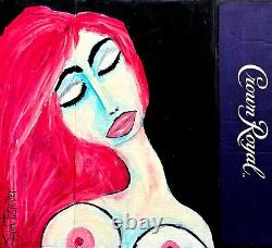 1800 TEQUILA SEXY LADY upcycled CB 15 X 20 Painting SWARTZMILLER DNA SIGNED ART