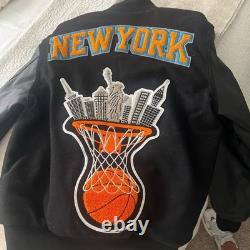1800 Tequila x NTWRK x NY Nico Knicks Wool and Leather Jacket
