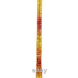 18K Yellow Gold Tennis Bracelet MULTI SAP 19.26tcw Tequila Sunrise