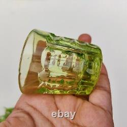 1910s Vintage Unique Neon Green Glass Tequila Shot Tumbler Barware Decorative 28