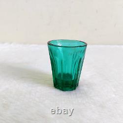 1920s Vintage Teal Green Tequila Shot Glass Tumbler Old Barware Collectible