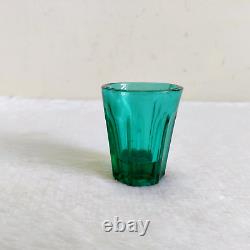 1920s Vintage Teal Green Tequila Shot Glass Tumbler Old Barware Collectible