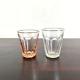 1930 Vintage Peach Shade Clear Glass Tequila Shot Tumbler Japan Barware 2pc Gt29