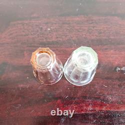 1930 Vintage Peach Shade Clear Glass Tequila Shot Tumbler Japan Barware 2Pc GT29