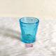 1930s Vintage Aqua Blue Glass Tequila Shot Tumbler Old Barware Collectible Gt313