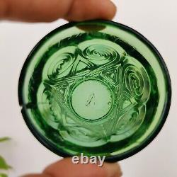 1930s Vintage Green Emerald Glass Tequila Shot Tumbler Old Barware Decorative