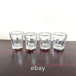 1930s Vintage Tequila Shot Clear Glass Tumbler Old Barware Collectible 4Pcs GT28