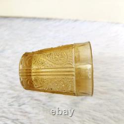 1930s Vintage Yellow Shaded Glass Tequila Shot Tumbler Old Barware Decorative
