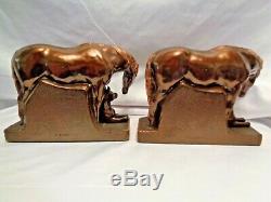 1940s Gladys Brown Edwards Tequila Mare Foal Dodge Horse Copper Bronzed Bookends