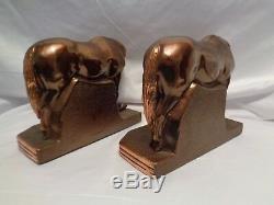 1940s Gladys Brown Edwards Tequila Mare Foal Dodge Horse Copper Bronzed Bookends