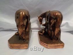 1940s Gladys Brown Edwards Tequila Mare Foal Dodge Horse Copper Bronzed Bookends