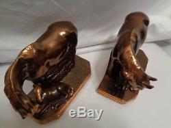 1940s Gladys Brown Edwards Tequila Mare Foal Dodge Horse Copper Bronzed Bookends