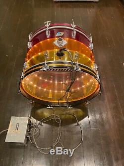 1970's LUDWIG Vistalite Tivoli 24 Bass Drum Tequila Sunrise WithSwitch. FREE SHIP