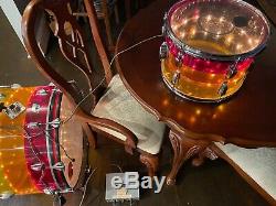 1970's LUDWIG Vistalite Tivoli Drum Rack Tom Tequila Sunrise 13