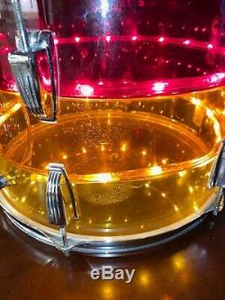1970's LUDWIG Vistalite Tivoli Drum Rack Tom Tequila Sunrise 14 X 10