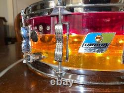 1970's LUDWIG Vistalite Tivoli Snare Drum Tequila Sunrise 14