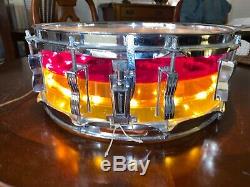 1970's LUDWIG Vistalite Tivoli Snare Drum Tequila Sunrise 14 X 5