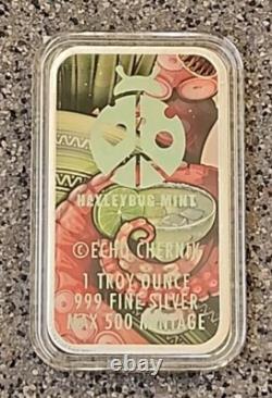 1 Oz. 999 Pure Silver Hayleybug Echo Chernik Tequila Cthulhu Colorized Art Bar