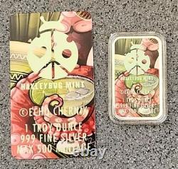 1 Oz. 999 Pure Silver Hayleybug Echo Chernik Tequila Cthulhu Colorized Art Bar