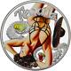 1 Oz. 999 Silver Colorized Cthulhu Temptations Tequila Girl #0001 First Strike