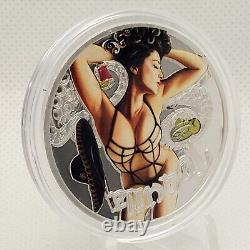 1 oz. 999 silver Colorized Cthulhu Temptations Tequila Girl EDGE # 0002