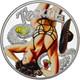1 Oz. 999 Silver Colorized Cthulhu Temptations Tequila Girl Edge # 0003 Or 0004