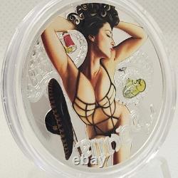 1 oz. 999 silver Colorized Cthulhu Temptations Tequila Girl EDGE # 0003 or 0004