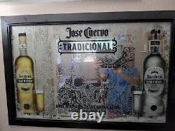 2011 Jose Cuervo TRADICIONAL Mirror Sign Reposado Silver Tequila SKULLS