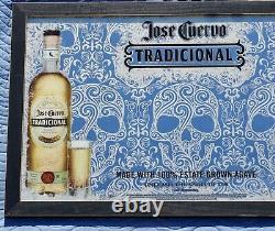 2011 Jose Cuervo TRADICIONAL Mirror Sign Reposado Silver Tequila SKULLS