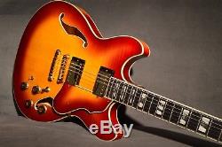 2014 Ibanez AS153 Tequila Sunburst Semi Hollow Body Electric Guitar w. Hard Case