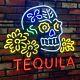 20x16 Tequila Skull Tattoo Neon Sign Lamp Light Artwork Room Display Decor Ql