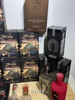 (26) Tequila & Rum Bottles EMPTY 750ml RANDOM Bulk LOT? Pics & Details