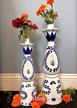 2 Clase Azul Reposado Tequila Magnum Empty Bottle Hand Painted 1.75L And 750 ML