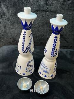 2 Clase Azul Reposao Tequila Bottle Hand Painted Signed EMPTY DECANTER 750ML XXX