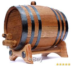 2 Liter Golden Oak Barrel for Whiskey, Wine, Rum, Bourbon, Tequila and Beer B