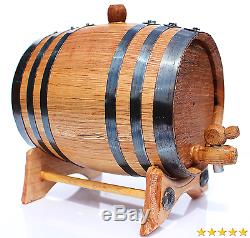 2 Liter Golden Oak Barrel for Whiskey, Wine, Rum, Bourbon, Tequila and Beer B