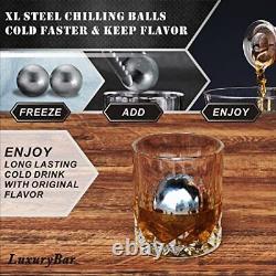 2 Whiskey Decanter Set with Glasses 4ChillBall LuxuryBar Tequila Bourbon Deca