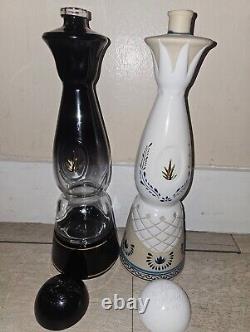 2 empty bottle clase azul combo 1 gold and 1 añejo 750 ml tequila